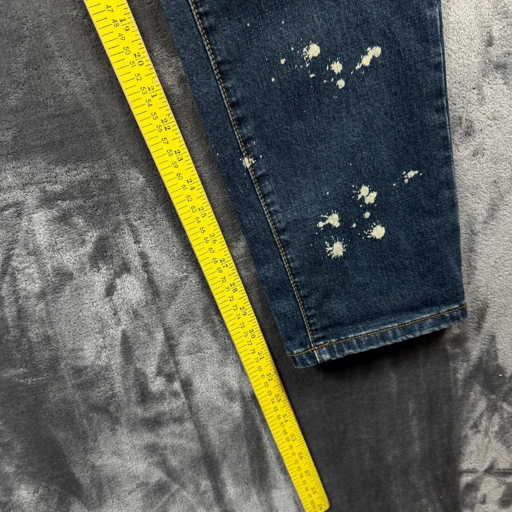 Switch Jeans Mens 40x32 Blue Excellent Biker Moto Paint Splatter Slim Taper